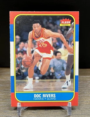 1986-87 Fleer Basketball Doc Rivers 91 of 132 Atlanta Hawks Pack Fresh  - Image 1 of 2