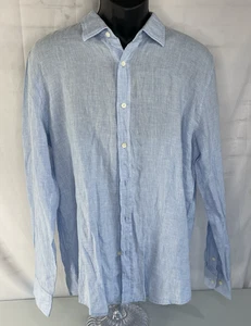 Camisa abotonada a cuadros The Men's Store Bloomingdale's azul a cuadros manga larga LG - Imagen 1 de 9