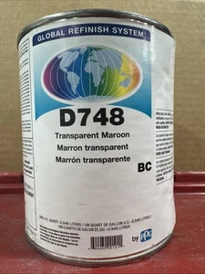 PPG D748 Global Refinish System, Transparent Maroon, 1 Qt**FAST FREE SHIPPING** - Picture 1 of 1