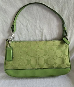 Bolso de hombro Coach Hampton Demi vintage verde brillante Y2k (2005) #J052-6094 - Imagen 1 de 7