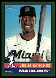 2025 Topps Heritage Jesús Sánchez #455 Frontera Verde Oscuro Miami Marlins - Imagen 1 de 2