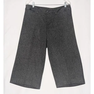 Y2K GAP Crop Wide Leg Tweed Trouser Pant women Dark Gray Officewear Size 10 - Picture 1 of 6
