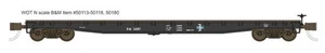 Wheels of Time 50180 N B&M 53'-6" General Service Fish Belly Flatcar (Pack of 3) - Picture 1 of 1