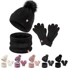 Christmas Snow Set for Kids Knitting Beanie Gloves Scarf Winter Warm Edition