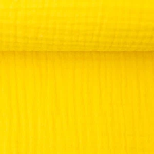 Musselin Double Gauze Zitronen Gelb - Jenke Design Uni Stoff Kates Nähkästchen - Bild 1 von 8