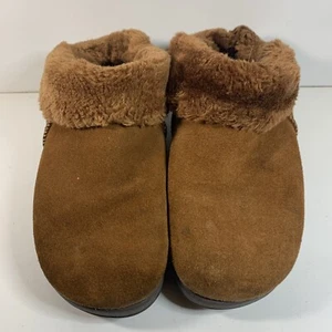 Skechers Tone-Ups Women’s Brown Faux Suede Clogs Mules Faux Fur Lining Size 6 - Picture 1 of 9