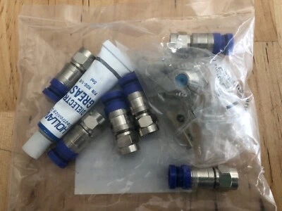 COAX CABLE-SATELLITE STARTER KIT1-GOUND BLOCK 1-DIELECTRIC GREASE 6-RG6 FITTINGS - Image 1 of 2