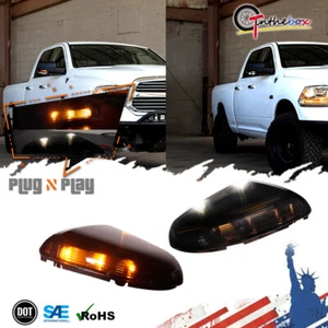 2X For 09-14 Dodge Ram 1500, 10-14 2500 Smoked Switchback LED Side Mirror Lights - Picture 1 of 10
