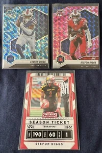 2021 NFL Mosaic Prizm Stefon Diggs Prizm 3 card lot Buffalo Bills Houston Texans - Picture 1 of 8