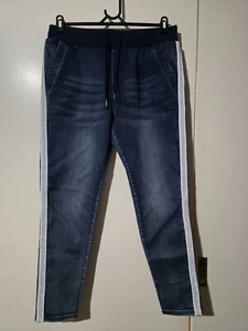 Womens MONACO Blue/Silver Cotton Denim Jeans - Size 14 (T56) - Picture 1 of 3