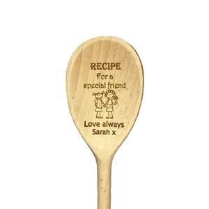 Wooden Personalised Spoon Gift Recipe For A Special Friend - Picture 1 of 2