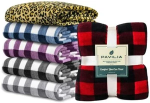 Soft Light Weight Microfiber Fleece Warm Throw Blanket for Couch Sofa Bed Chair - Picture 1 of 61