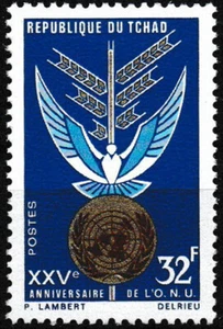 Chad - 25 años Naciones Unidas MNH 1970 Mi. 337 - Imagen 1 de 1