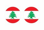2x sticker aufkleber auto motorrad flaggen rund flagge fahne libanon