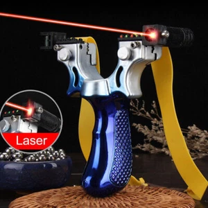 Hunting Professional Catapult Laser Slingshot With Rubber Aim Point Target Hot - Picture 1 of 22