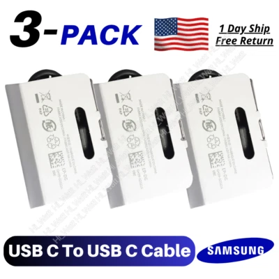 Paquete de 3 cables cargador súper rápido USB-C tipo 3 pies para Samsung Galaxy S20 S21 S22 S10 Foto 1 de 4