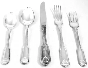 SILVER SHELL Silver Plate Oneida Community 5 Piece Place Setting NEW NEVER USED - Picture 1 of 6