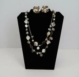 Juego de Pendientes de Piedra Neclace y Clip Moda Joyería Costal Playa Océano - Imagen 1 de 6