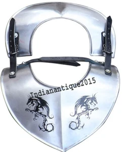 Armor Renaissance Medieval Gorget Neck Plate 18 Gauge Steel SCA LARP Costume - Picture 1 of 4