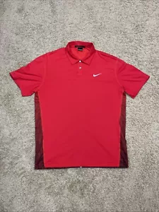 Nike Tiger Woods Poloshirt Gr. Medium M Rot Golf Snap On Dri Fit Stretch - Bild 1 von 17