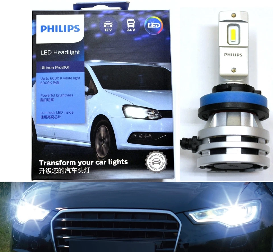 Philips Ultinon Pro3101 LED White H11 Two Bulbs Head Light High Beam Replacement - Изображение 1 из 4