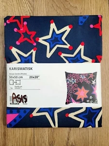 Ikea KARISMATISK Cushion cover star pattern blue 20x20" 904.991.65 - Picture 1 of 2
