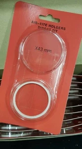 10 AirTite X43 WEISS Ring Münzkapseln für Casino 10 $ Silberschlag Aufbewahrung NEU - Bild 1 von 5