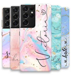 FUNDA DELGADA DE TELÉFONO PASTEL DE MÁRMOL PERSONALIZADA NOMBRE PARA SAMSUNG S21 S20 S10 S21 - Imagen 1 de 15
