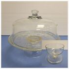 Vintage Oiva Toikka? Clear Glass Cake Stand W/Dome Lid Or Reversed As Punchbowl