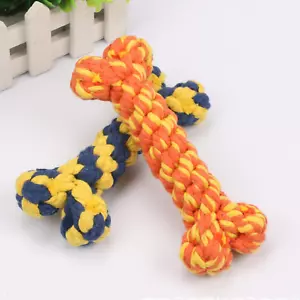 Dog Rope Toy Dog Toy Bone Pet Teeth Cleaning Toy 2 Pieces Toys for Puppies Handm - Picture 1 of 4