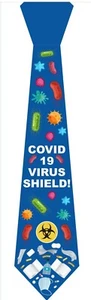 Novelty Mens Virus Polyester co 19 pandemic Tie - Picture 1 of 1