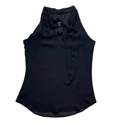 Le Chateau Black Tie Neck Top Size XXS NWOT - Image 1 of 4