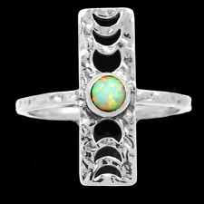 Phases Of Moon - Fire Opal 925 Sterling Silver Ring Jewelry s.7 BR164406
