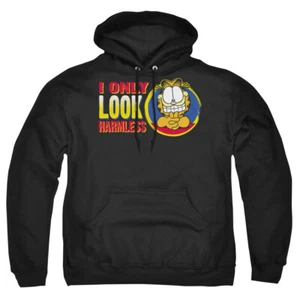 Garfield "I Only Look Harmless" Pullover Hoodie, Sweatshirt or Long Sleeve Tee - Picture 1 of 10