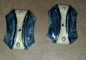 Collectible Grey and Ivory Design Fashion Pierced Earrings - Picture 1 of 5