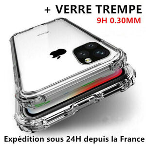 AntiChoc Coque+Verre Trempé iPhone 13 12/11 Pro MAX/X/XR/7/8 SE Vitre Protection