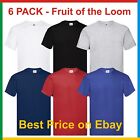 6 PACK x Mens Plain T-Shirt / Fruit of the Loom Original Tee Value Blank T Shirt