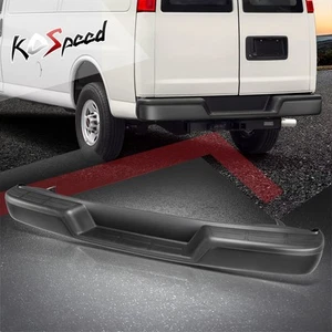 Black Steel Rear Step Bumper for Chevy Express GMC Savana 1500-3500 1996-2023 - Picture 1 of 8