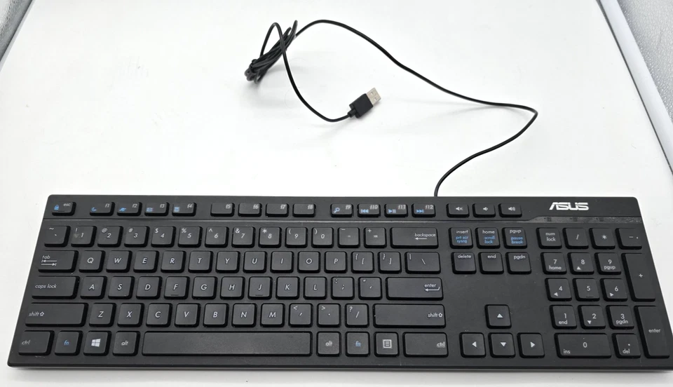 ASUS Wired Keyboard AW211 USB Slim Full Size Black Windows PC Numeric Keypad - Image 1 of 4