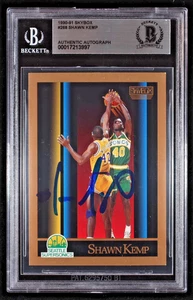 Shawn Kemp - SIGNED ON CARD - 1990-91 Skybox RC Rookie #268 BGS Auto - Bild 1 von 2