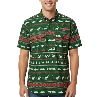 Magellan Outdoors Mens L Green Laguna Madre Holiday Fishing Shirt Relaxed G25-14 - Image 1 of 4