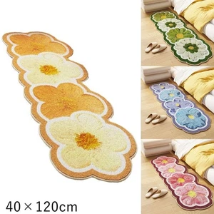 Thickened Long Carpet Flower Pattern Floral Carpet Bath Door Foot Rug - Picture 1 of 8