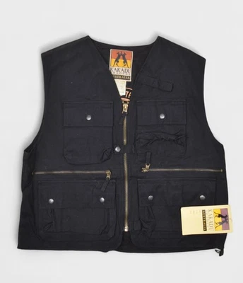 Kakadu Traders Jacket Mens 2XL Black Vest Oilskin Cloth Australia Utility New - Image 1 of 4