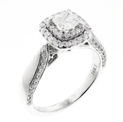Vera Wang Love 14K White Gold 1.00 Carat Princess Cut Diamond Engagement Ring - Image 1 of 4