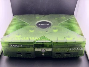 Original Microsoft Xbox Console Halo Special Edition Green w/ Controller Tested - Picture 1 of 7
