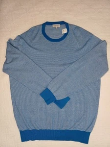 Neiman Marcus Pullover Herren 2XL Blau Hellblau Baumwolle Kaschmir Exklusiv Neu mit Etikett - Bild 1 von 11
