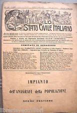 LO STATO CIVILE ITALIANO N 1 2 1927 Anno XXVII Giuridica Diritto Manuale di e
