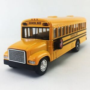 Kinsfun 6" inch Yellow School Bus Diecast Model pull back action openable doors 