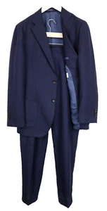 SUITSUPPLY Havana Mens Suit UK40R Classic Notch Lapel Slim Wool Blue 2 Pc - Picture 1 of 18