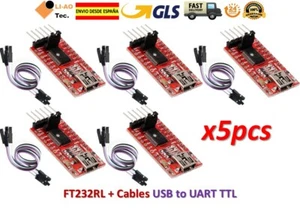 5pcs FTDI FT232RL USB to TTL Serial Converter Adapter Module 5V and 3.3V + Cable - Imagen 1 de 7